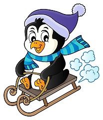 Image showing Sledging penguin theme image 1