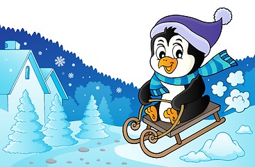 Image showing Sledging penguin theme image 3
