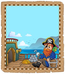 Image showing Pirate ship deck topic parchment 5