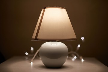 Image showing Lamp on a nightstand