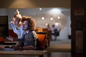 Image showing young designers in the night office