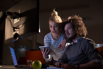 Image showing young designers in the night office