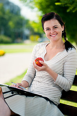 Image showing Young woman outdoors