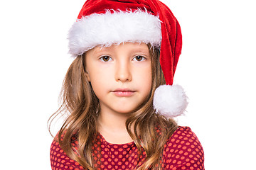 Image showing Girl in santa hat