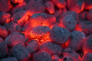 Image showing Smoldering coals in cinder