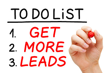 Image showing Get More Leads To Do List Concept