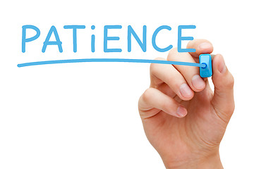 Image showing Patience Handwritten With Blue Marker