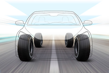 Image showing illustration of car on the road