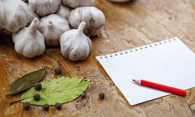 Image showing blank with pensil with garlic