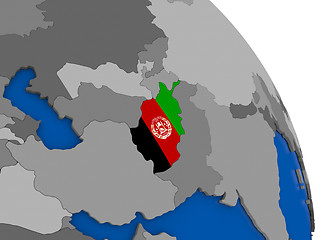 Image showing Afghanistan and its flag on globe