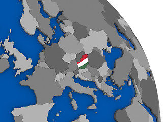 Image showing Hungary and its flag on globe