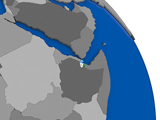 Image showing Djibouti and its flag on globe