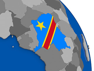 Image showing Democratic Republic of Congo and its flag on globe