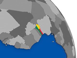 Image showing Benin and its flag on globe