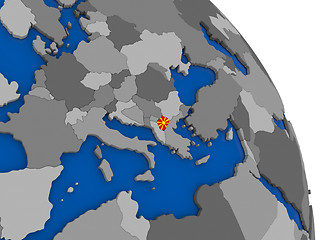 Image showing Macedonia and its flag on globe