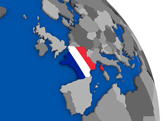 Image showing France and its flag on globe