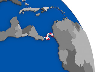 Image showing Panama and its flag on globe