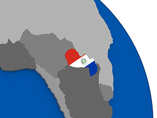 Image showing Paraguay and its flag on globe