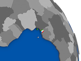 Image showing Equatorial Guinea and its flag on globe