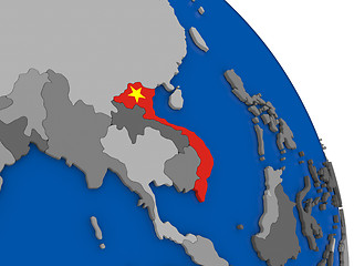 Image showing Vietnam and its flag on globe