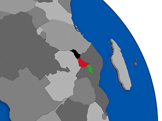 Image showing Malawi and its flag on globe