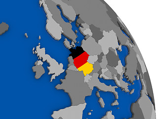 Image showing Germany and its flag on globe