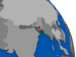 Image showing Bangladesh and its flag on globe