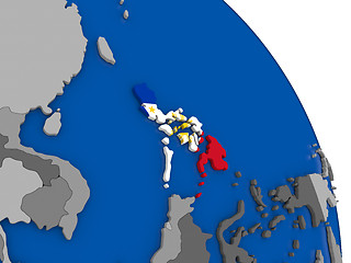 Image showing Philippines and its flag on globe