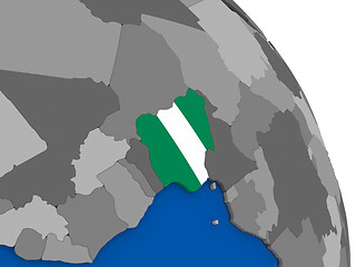 Image showing Nigeria and its flag on globe