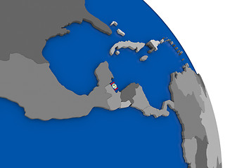 Image showing Belize and its flag on globe