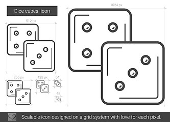 Image showing Dice cubes line icon.