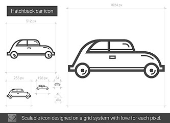 Image showing Hatchback car line icon.