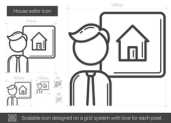 Image showing House seller line icon.