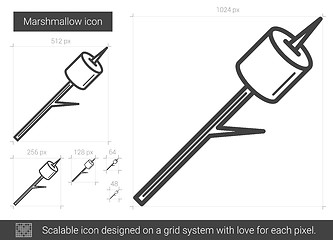 Image showing Marshmallow line icon.