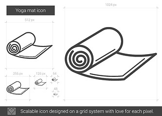 Image showing Yoga mat line icon.