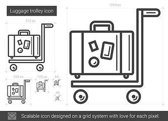 Image showing Luggage trolley line icon.