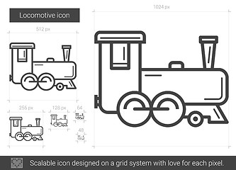 Image showing Locomotive line icon.