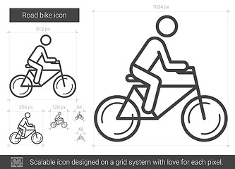 Image showing Road bike line icon.