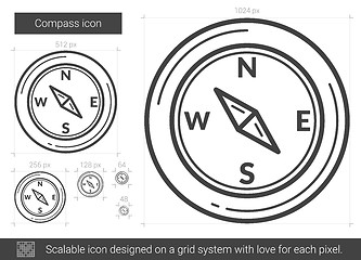 Image showing Compass line icon.