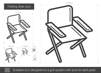 Image showing Folding chair line icon.