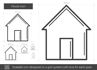 Image showing House line icon.