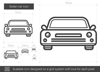 Image showing Sedan car line icon.