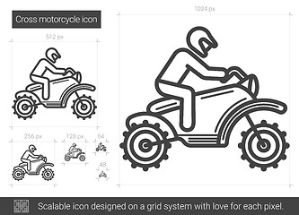 Image showing Cross motorcycle line icon.