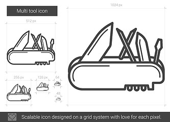 Image showing Multi tool line icon.