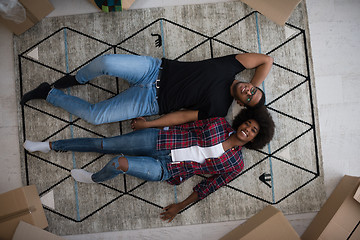 Image showing Top view of attractive young African American couple