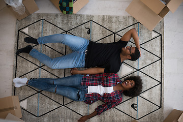 Image showing Top view of attractive young African American couple