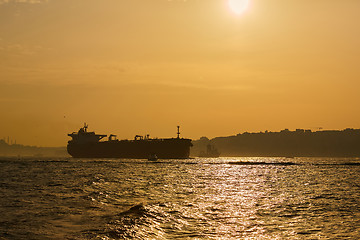 Image showing Logistics and transportation of International Container Cargo ship. Freight Transportation, Shipping.