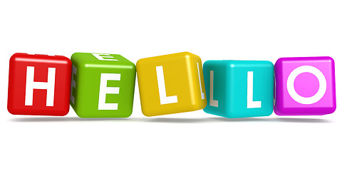Image showing Colorful cube with hello word