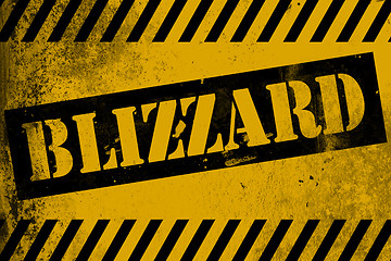 Image showing Blizzard sign yellow with stripes