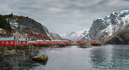 Image showing Nusfjord  fishing village in Norway